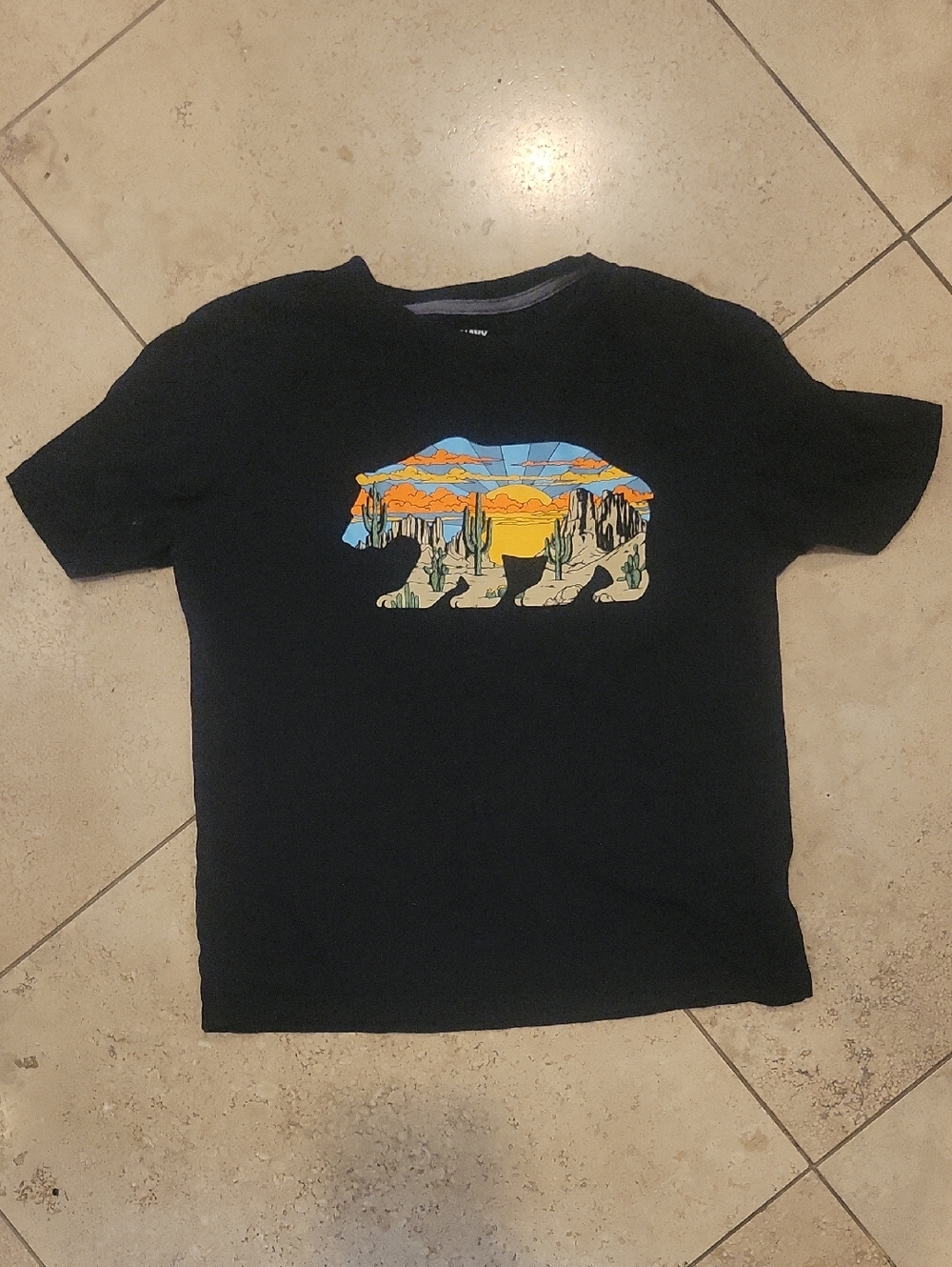 Old Navy Black Tee with Gray Trim